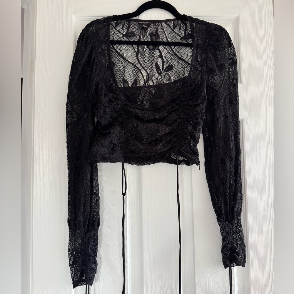 Guess black lace top